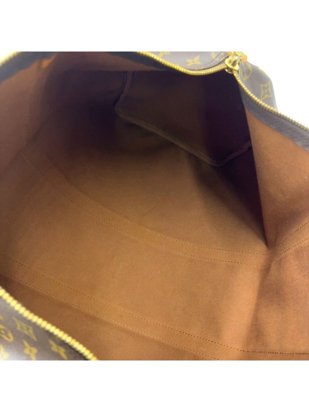 Louis Vuitton Keepall 50 Monogram Leather Brown Boston Bag Gold - Picture 13 of 15